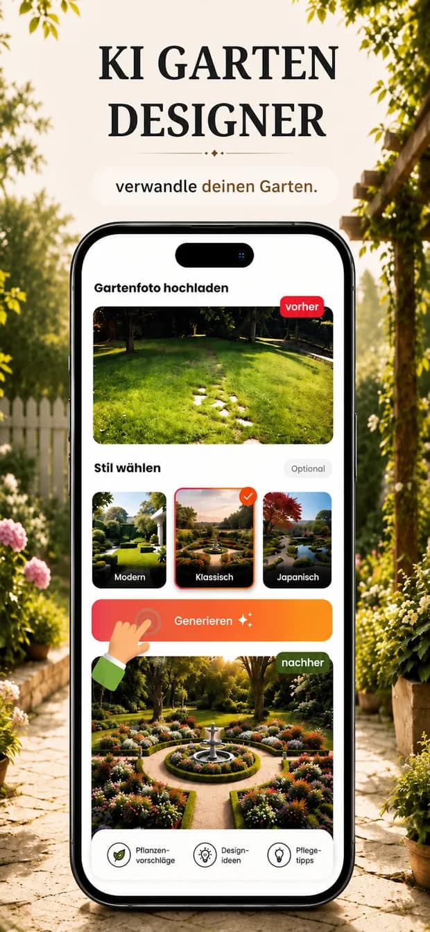 App-Store-Screenshot: Weitere Werkzeuge von DecorAI für Garten, Fassade und Home Staging