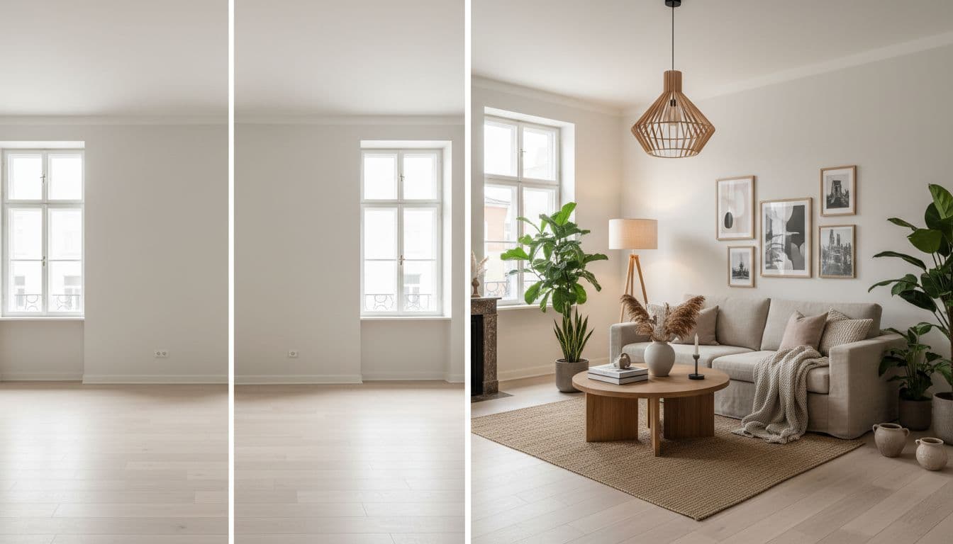 KI Wohnungsdesign App: 8 echte Vorher-Nachher-Beispiele aus deutschen Wohnungen