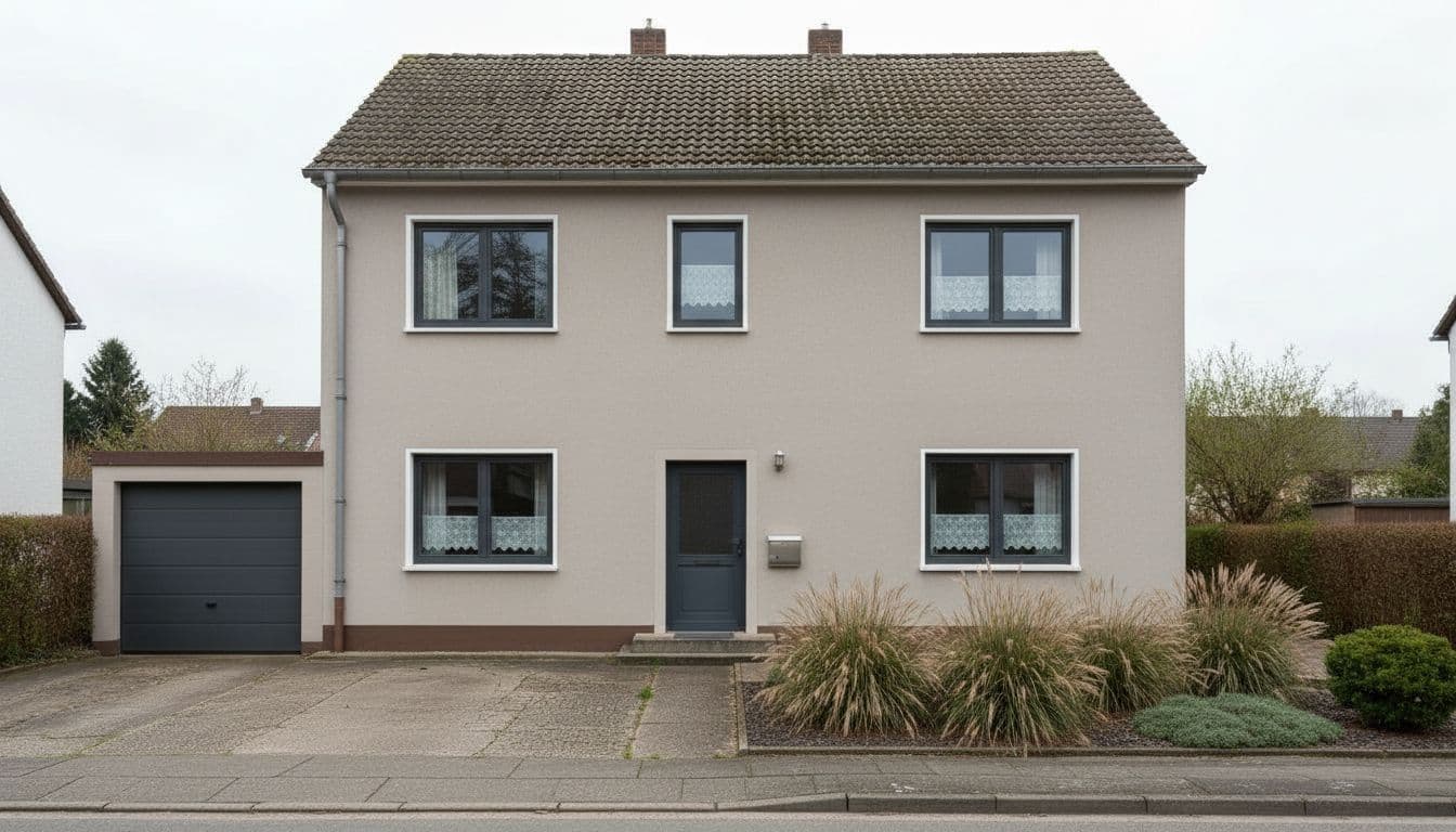 Einfamilienhaus vor und nach der KI-Fassadengestaltung – nachher