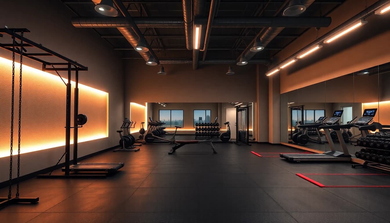 Fitnessraum einrichten - Home Gym mit Trainingsgeräten und Spiegeln