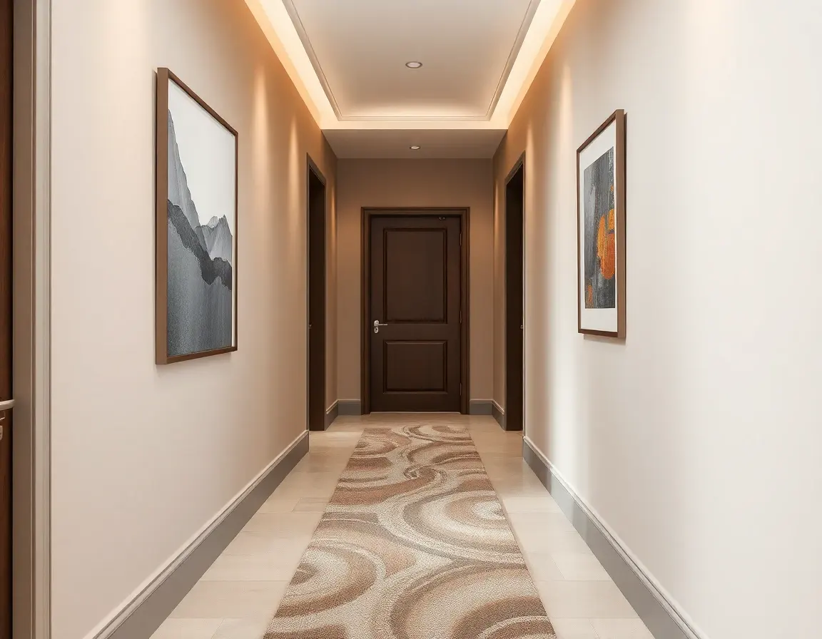 Farbkonzept für schmalen Flur mit warmen neutralen Tönen