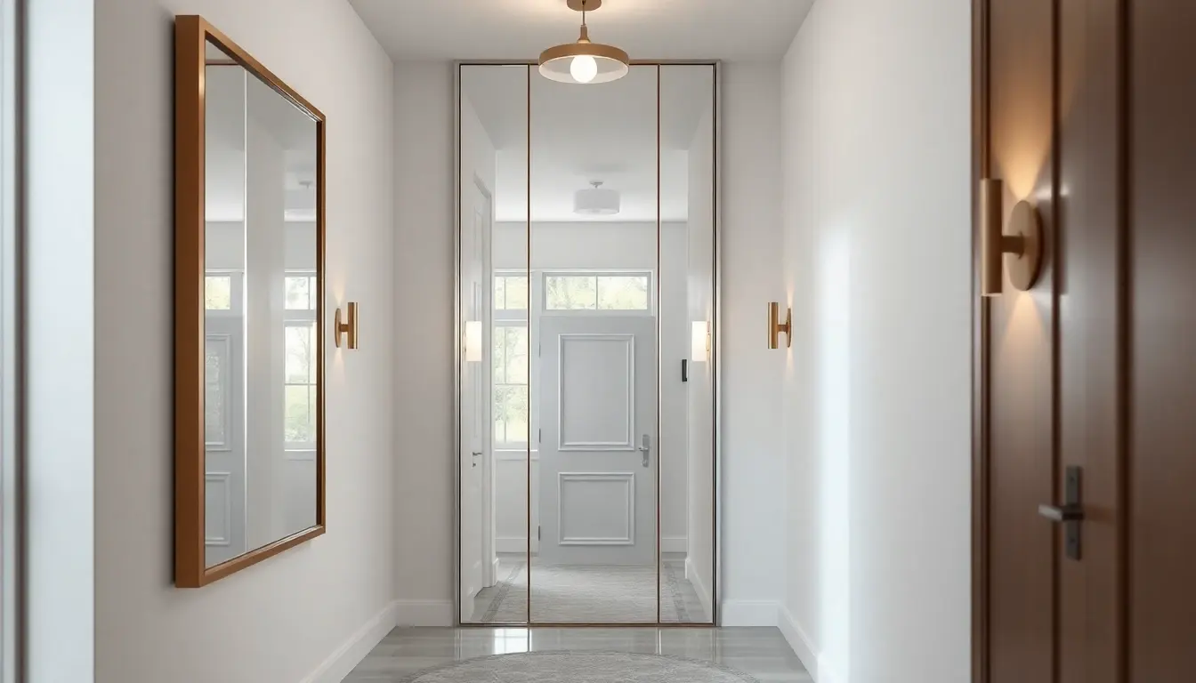 Schmalen Flur mit Spiegel und Licht größer wirken lassen