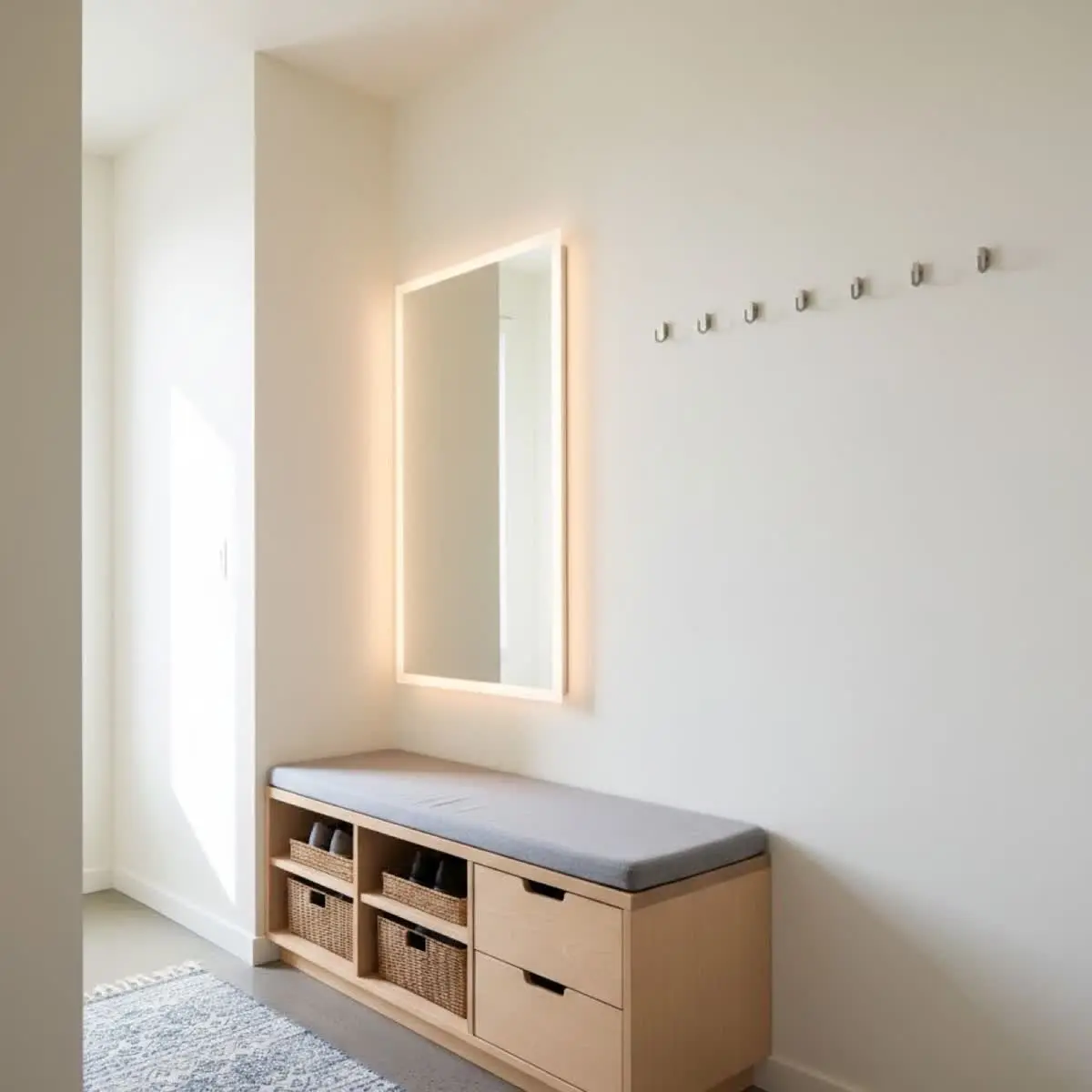 Eingangsbereich und Flur mit DecorAI neu gestaltet