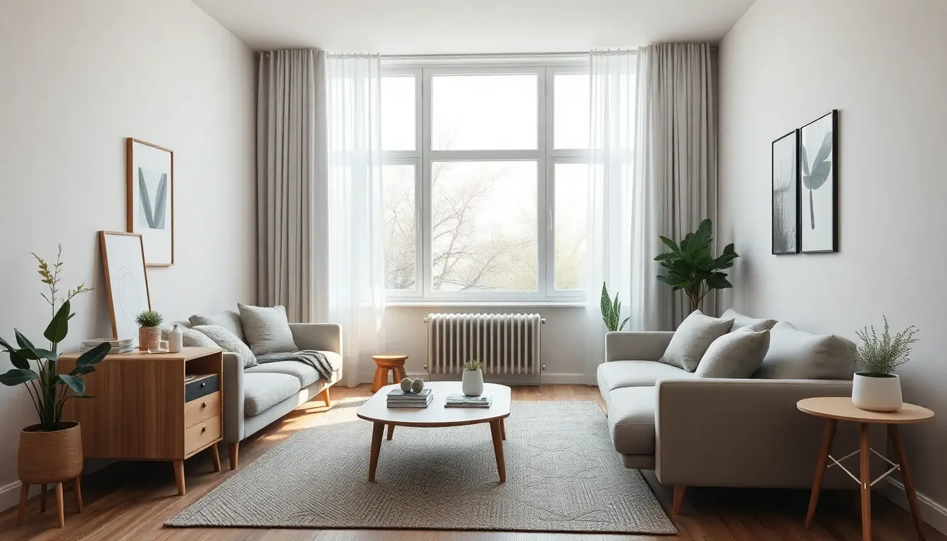 KI Raumgestaltung ohne Anmeldung mit skandinavischem Wohnzimmer-Stil