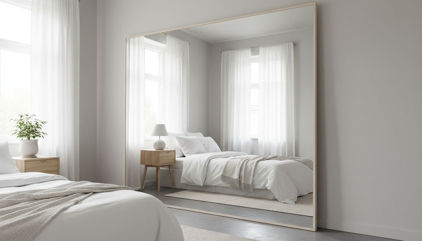 Großer Wandspiegel in kleinem Flur für optische Raumvergrößerung