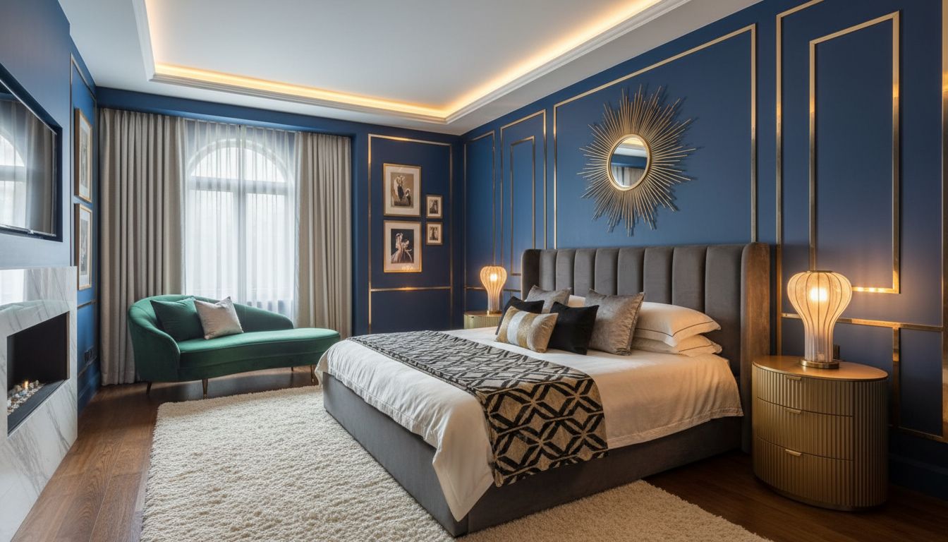 Elegantes Schlafzimmer Design mit KI erstellt