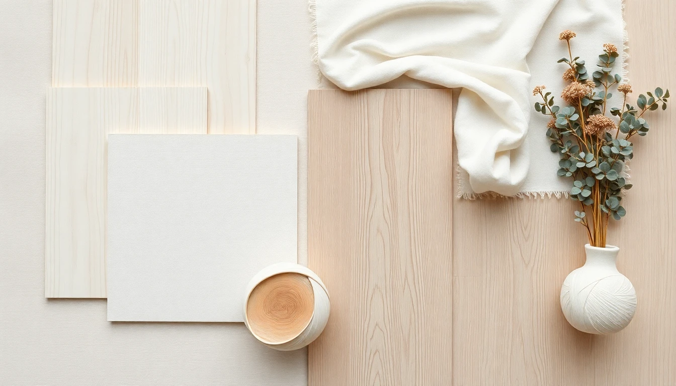 Skandinavische Materialpalette: Helles Holz, Wolle, Leinen und natürliche Texturen