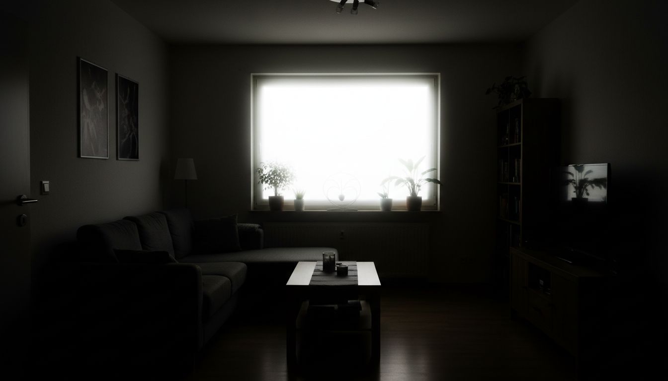 Zimmerfoto mit starkem Gegenlicht vor einem hellen Fenster im Vergleich zu einem gut belichteten Foto desselben Raums